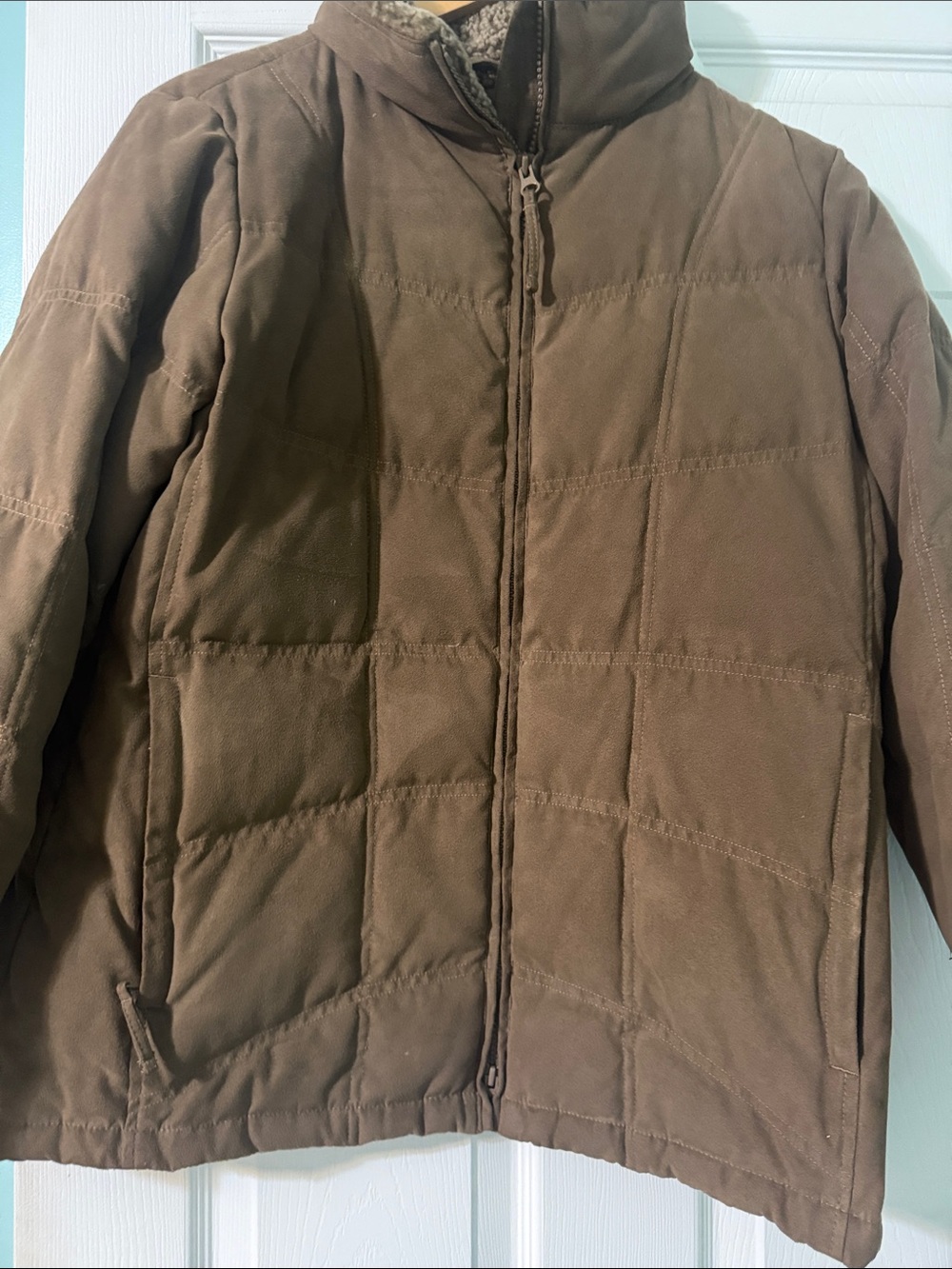 Like New Llbean faux mole skin poly fill jacket